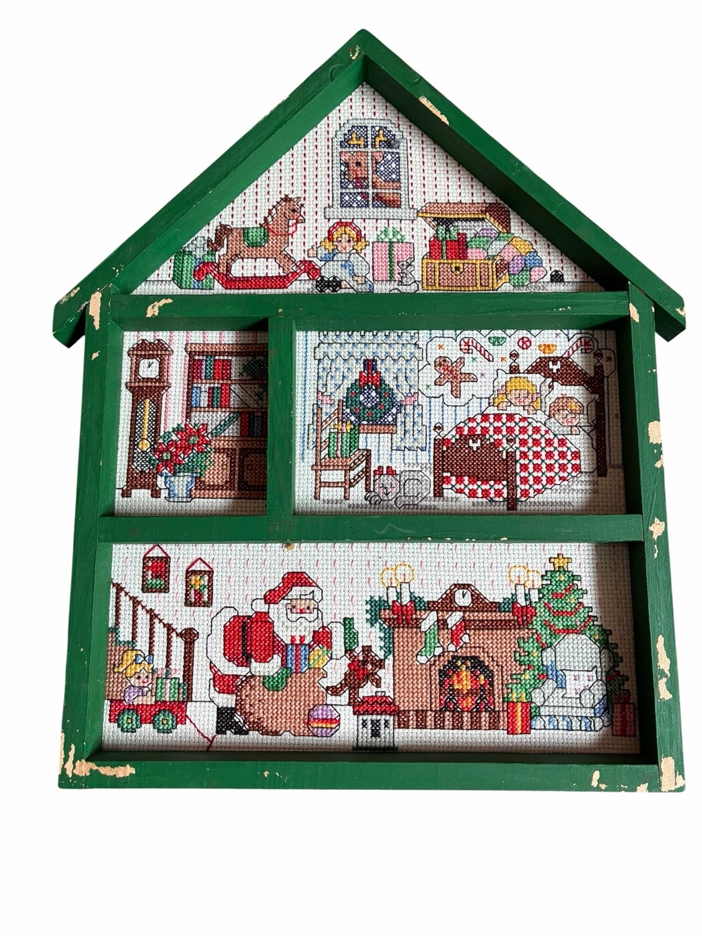 Finished Bucilla 83141 The Night Before Christmas Cross Stitch 1995